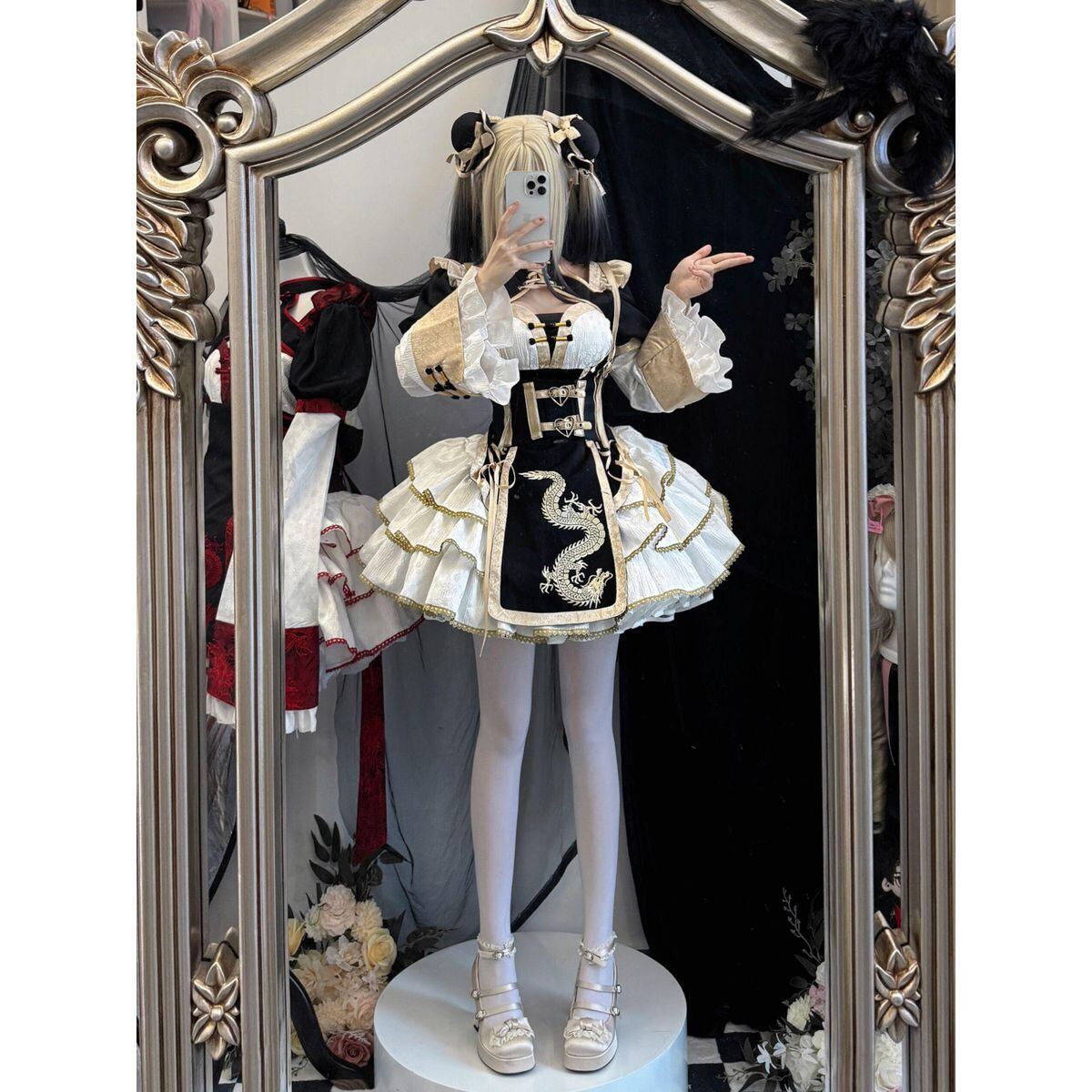 チャイナ風刺繍ロリータドレスセット | Maiden