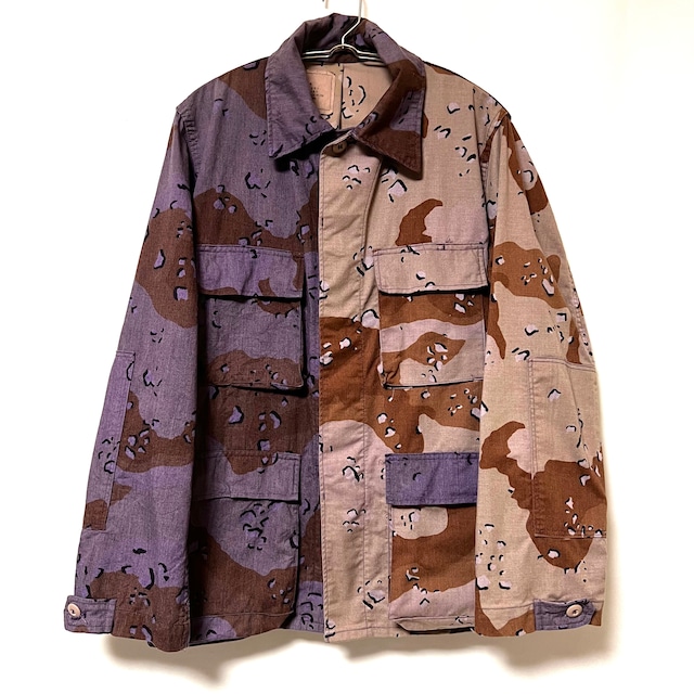 [80's] Remake asymmetry color DESERT CAMO BDU SHIRTS デザート カモ BDUシャツ チョコチップ