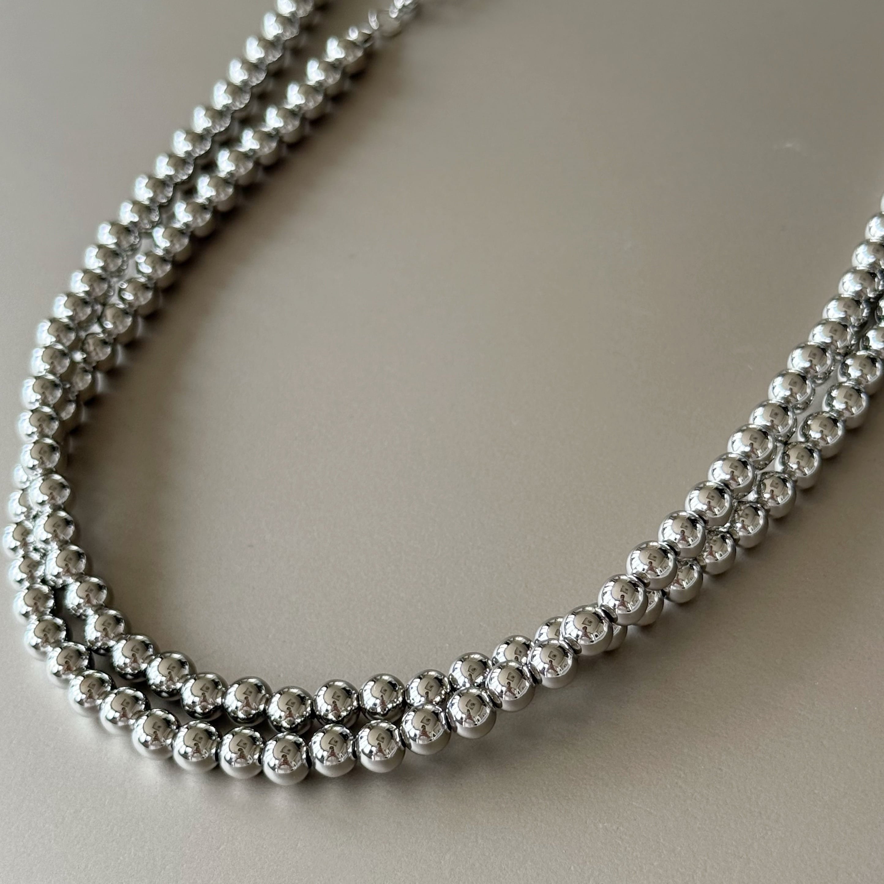 SELECT〉シルバーボールロングネックレス a09-010 | SYSORUS