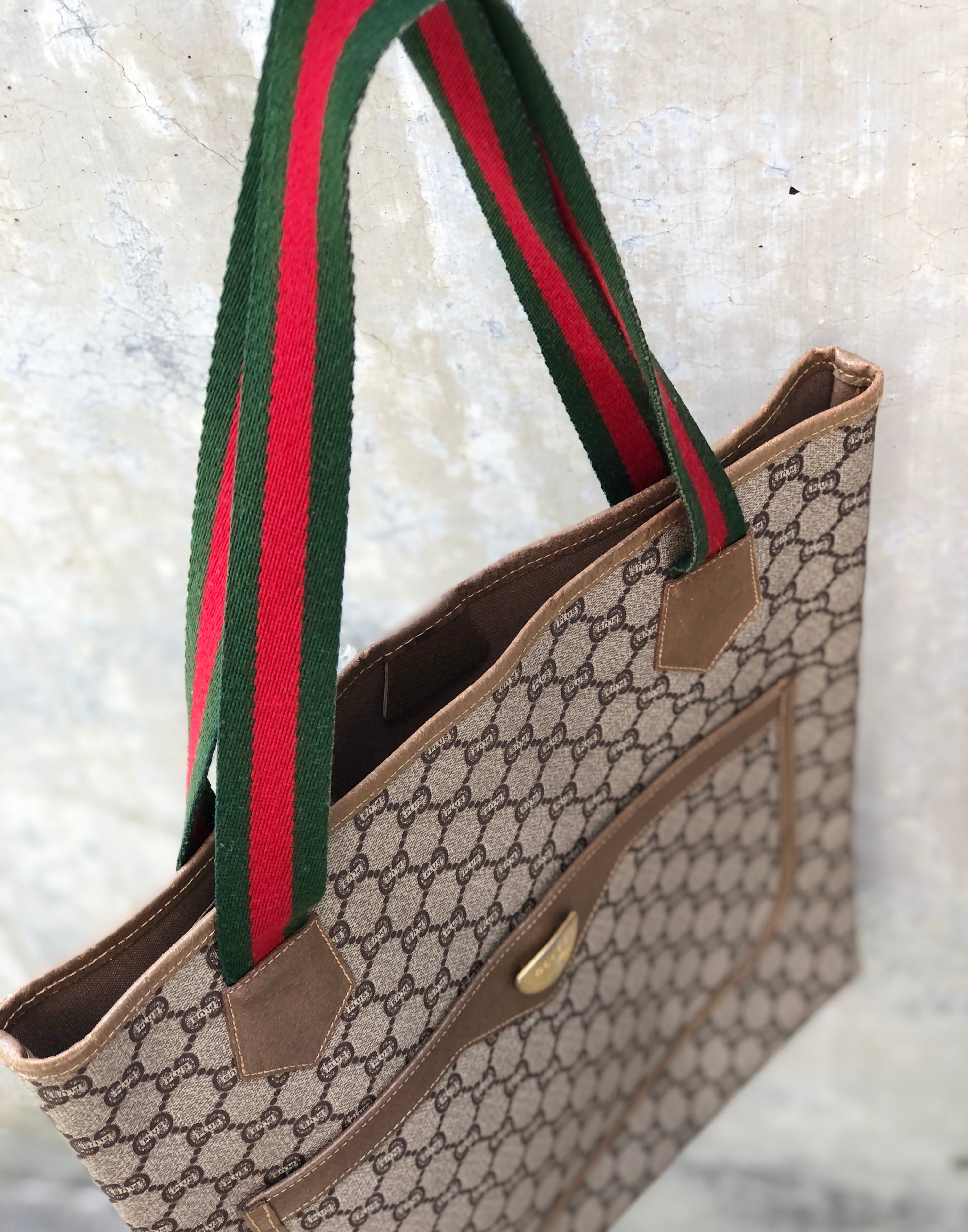 GUCCI グッチ ボディバッグ シェリーライン GG柄 キャンバス レザー-