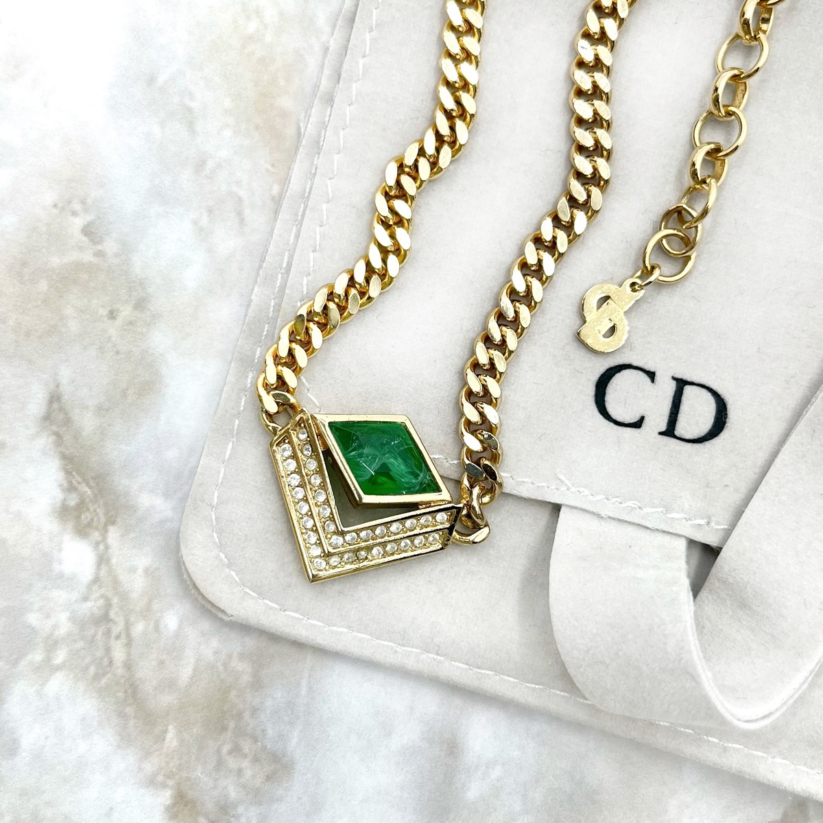 Christian Dior クリスチャンディオール ネックレス ダイヤ型 喜平  