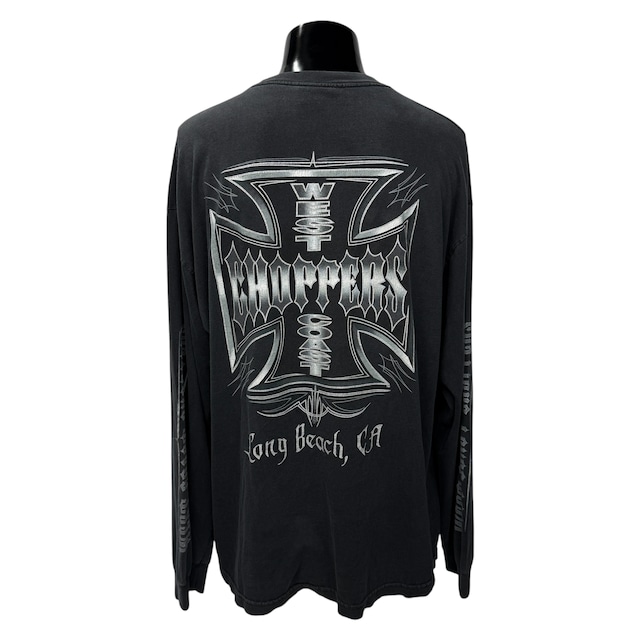 【WEST COAST CHOPPERS】ウエストコーストチョッパーズ "IRON CROSS & LOGO" ロングスリーブTシャツ