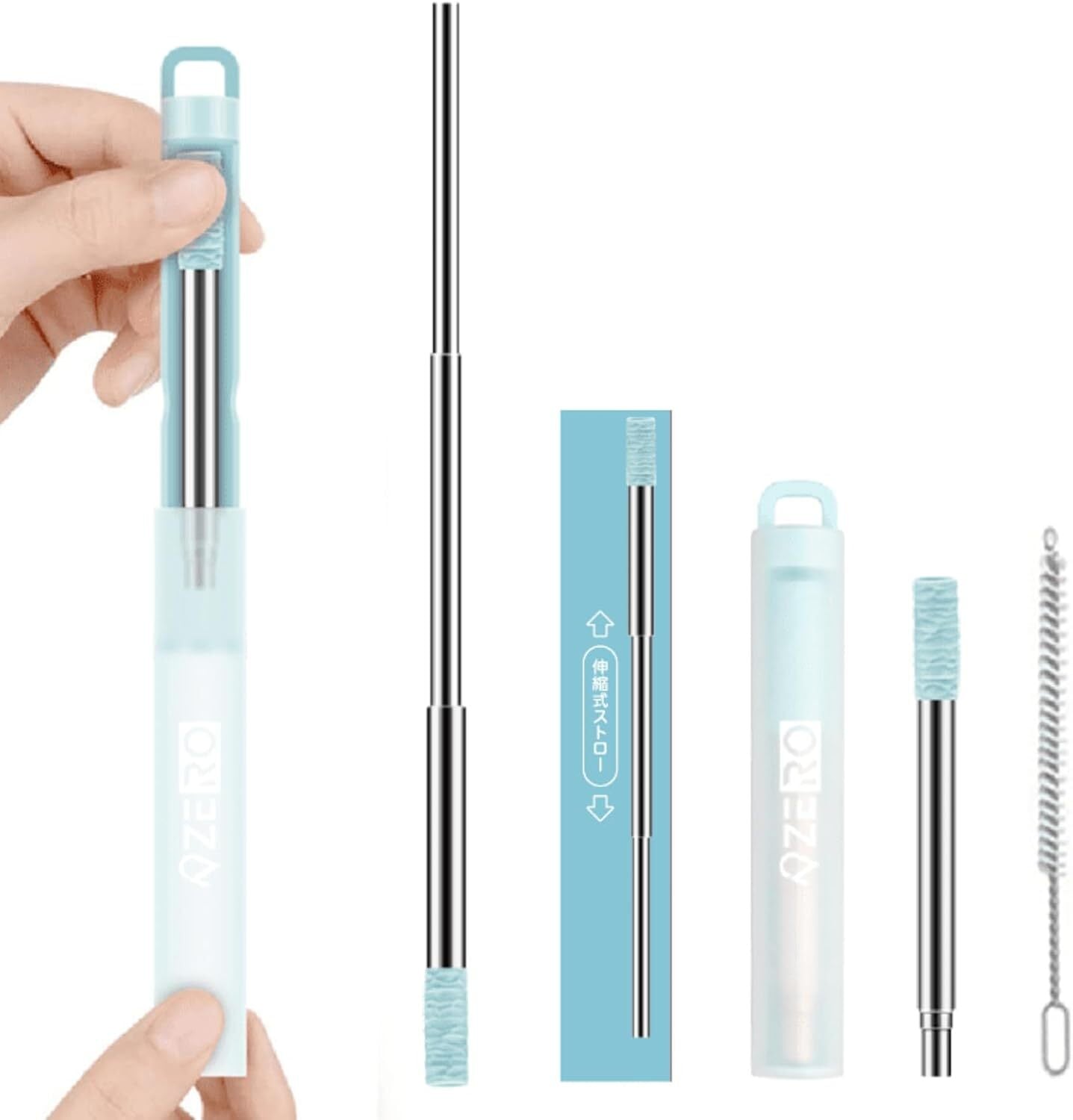 ZERO】ポータブル伸縮式ステンレスストロー STRAW+(ストロー ZERO】ポータブル伸縮式ステンレスストロー STRAW+(ストロー