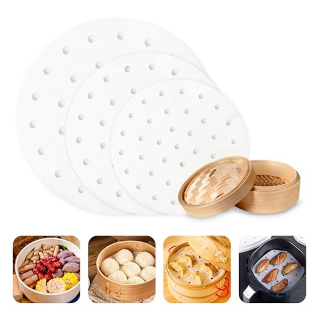 せいろ 蒸籠 シート 【直径7.5~26.5cm・50枚入り】 蒸籠蒸し器 蒸し器 せいろ 使い捨て 丸型 円形 蒸し器シート セイロ用紙 料理用クッキングシート (50, 円形(7.5cm))