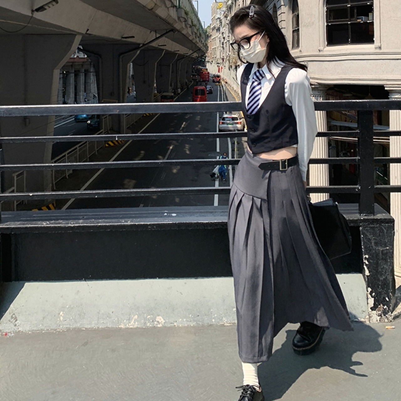 プリーツロングスカート　エロ 天使と悪魔 サブカル系 プリーツ ロングスカート ベルト付属 JKスタイル 原宿ファッション ストリート系 | 天使と悪魔 サブカル系ファッション  SEASONZ～地雷系、サブカル系インディーズファッション専門～
