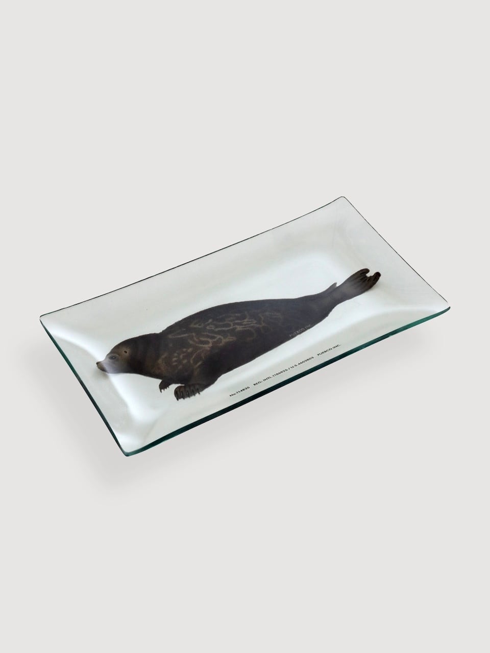 プリント ガラストレイ(アザラシ)|Printed Glass Tray / Seal - PUEBCO