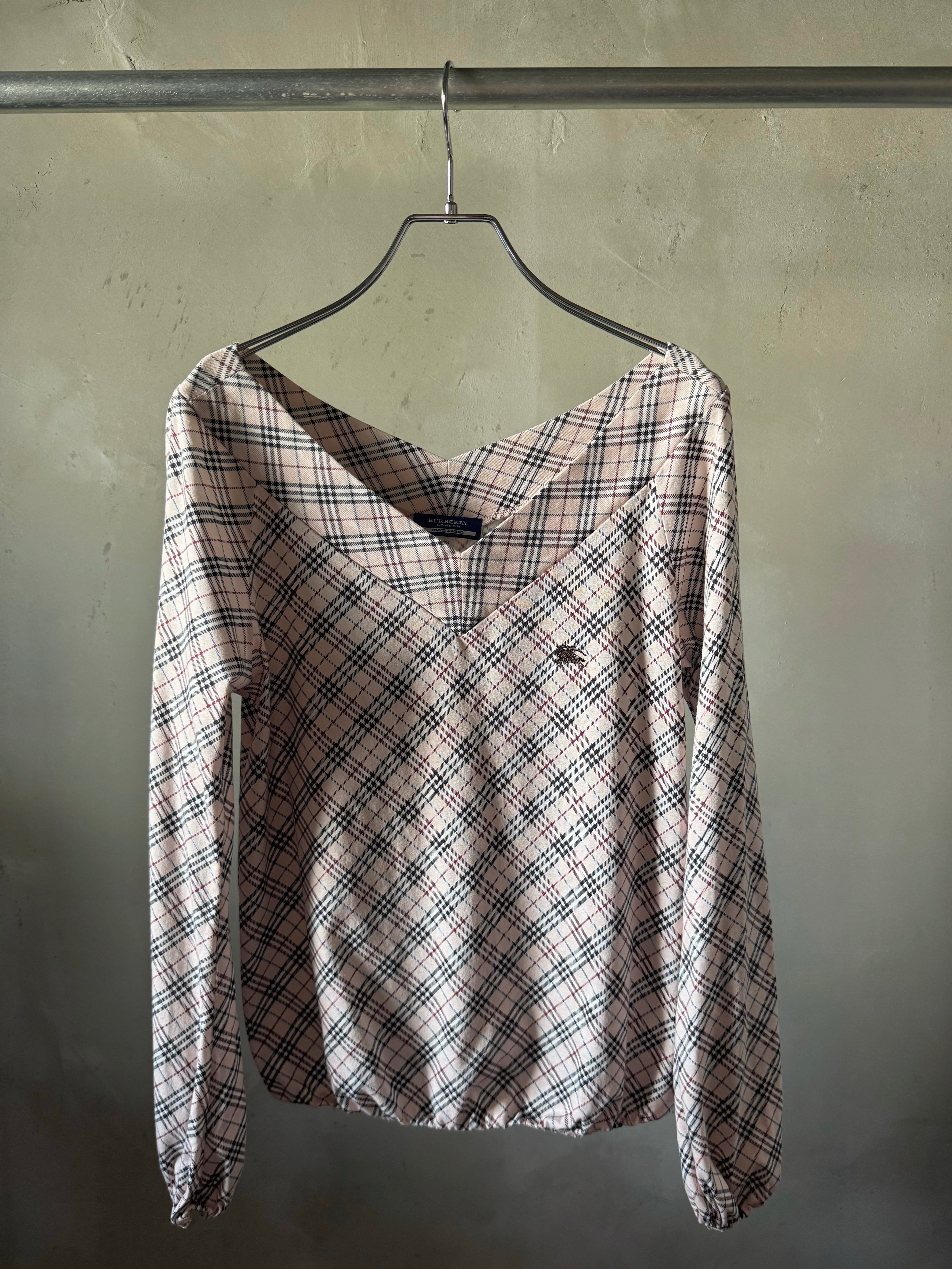 Burberry off shoulder cotton pink top