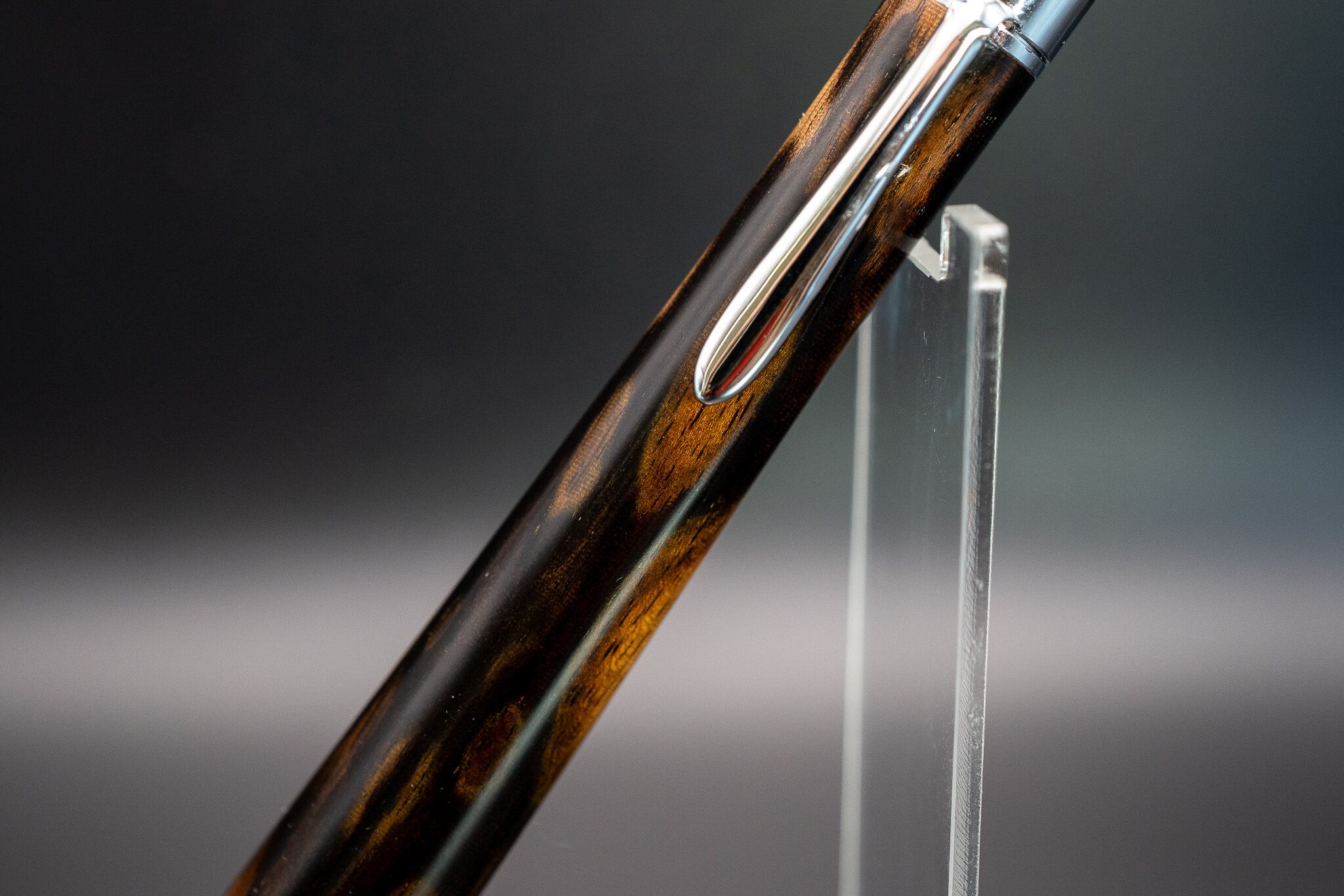 【魅惑の黒い紋様】 黒柿孔雀杢 極上 silver MP