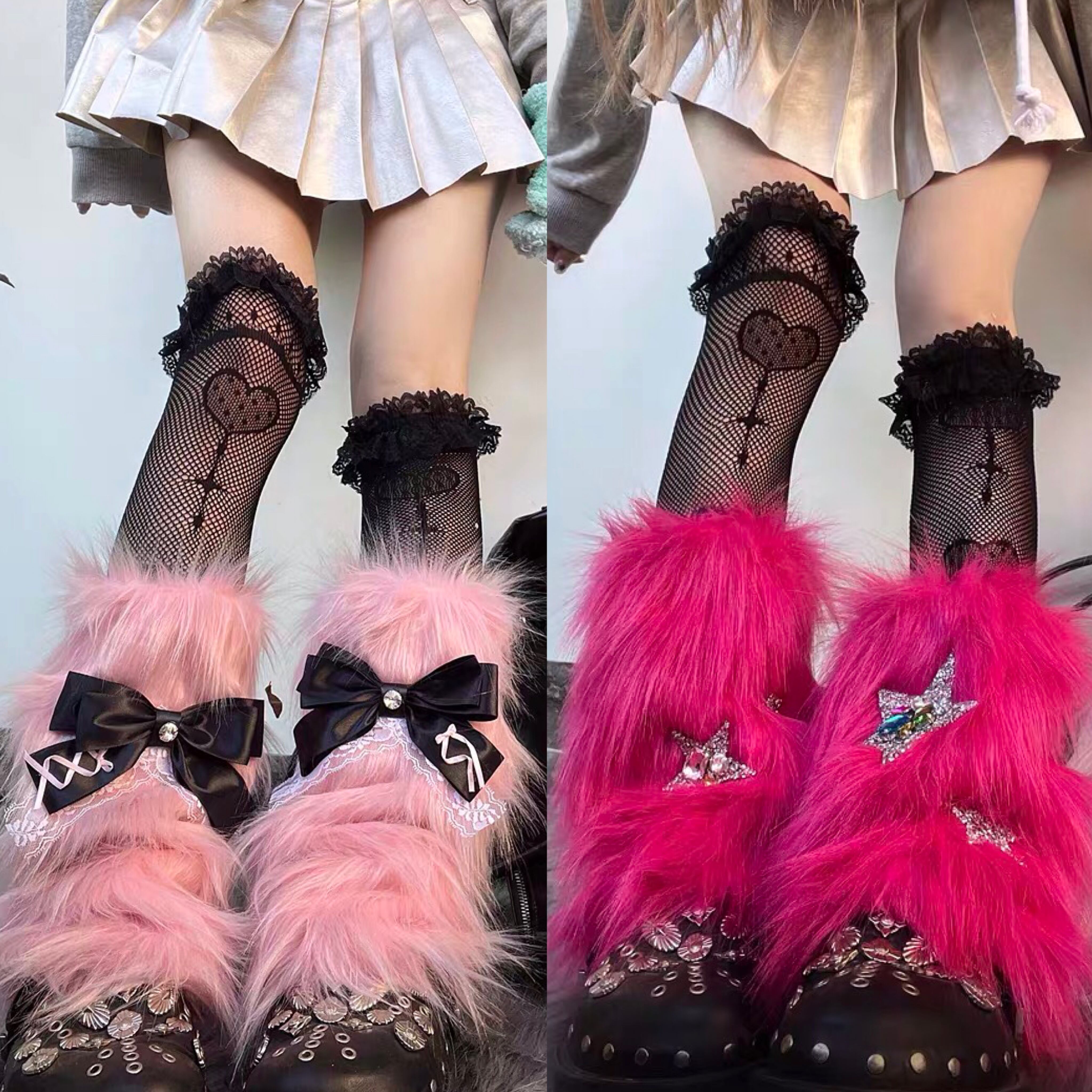 逃跑乐园loveplayshop y2kチェック柄　星　タイツ　ピンク dfc03b45e9cab22157d986e4222adf