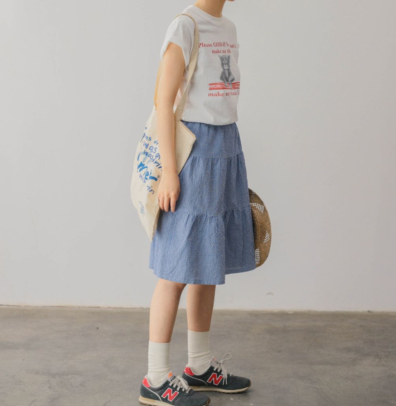キャットグラフィックプリント Tシャツ   F0064 - 5