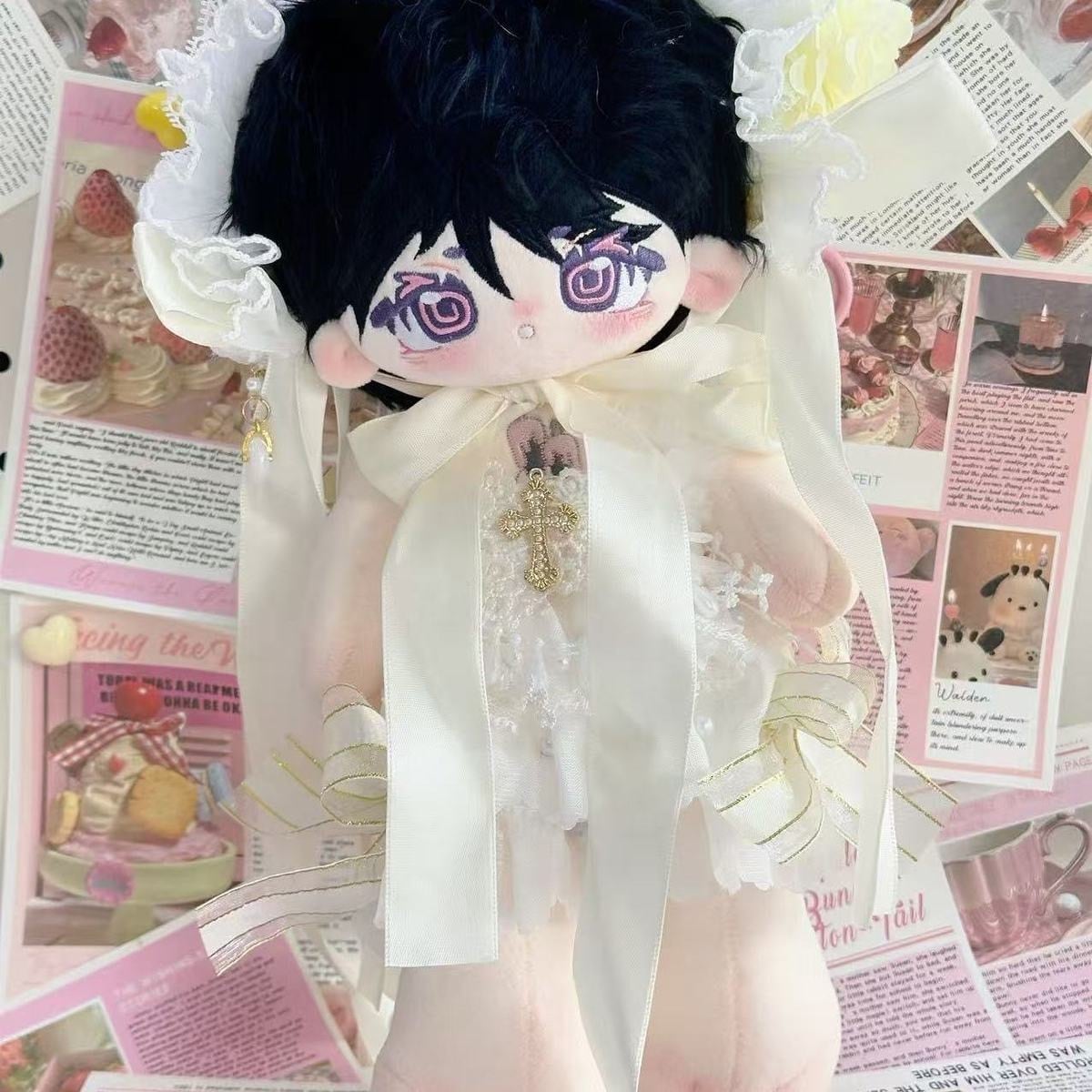 ✿20cm✿ モカ 骨なし 無属性ぬいぐるみ 本体 着せ替えぬいぐるみ綿