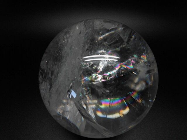 【送料無料】【高品質】約13cmブラジル産天然レインボー水晶玉