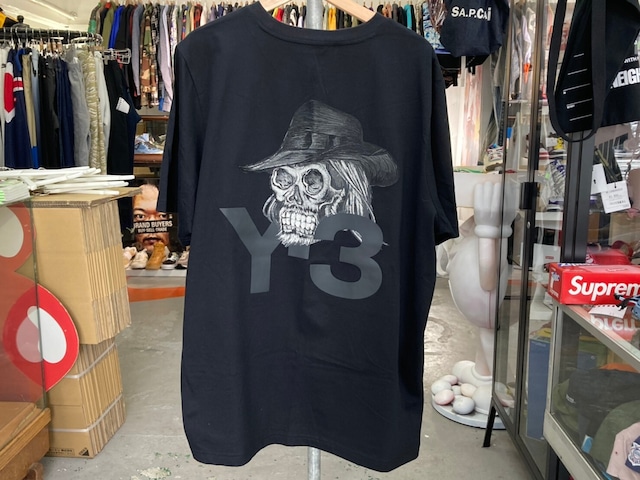 Y-3 	YOHJI SKULL TEE BLACK LARGE EH5756 30KI9141