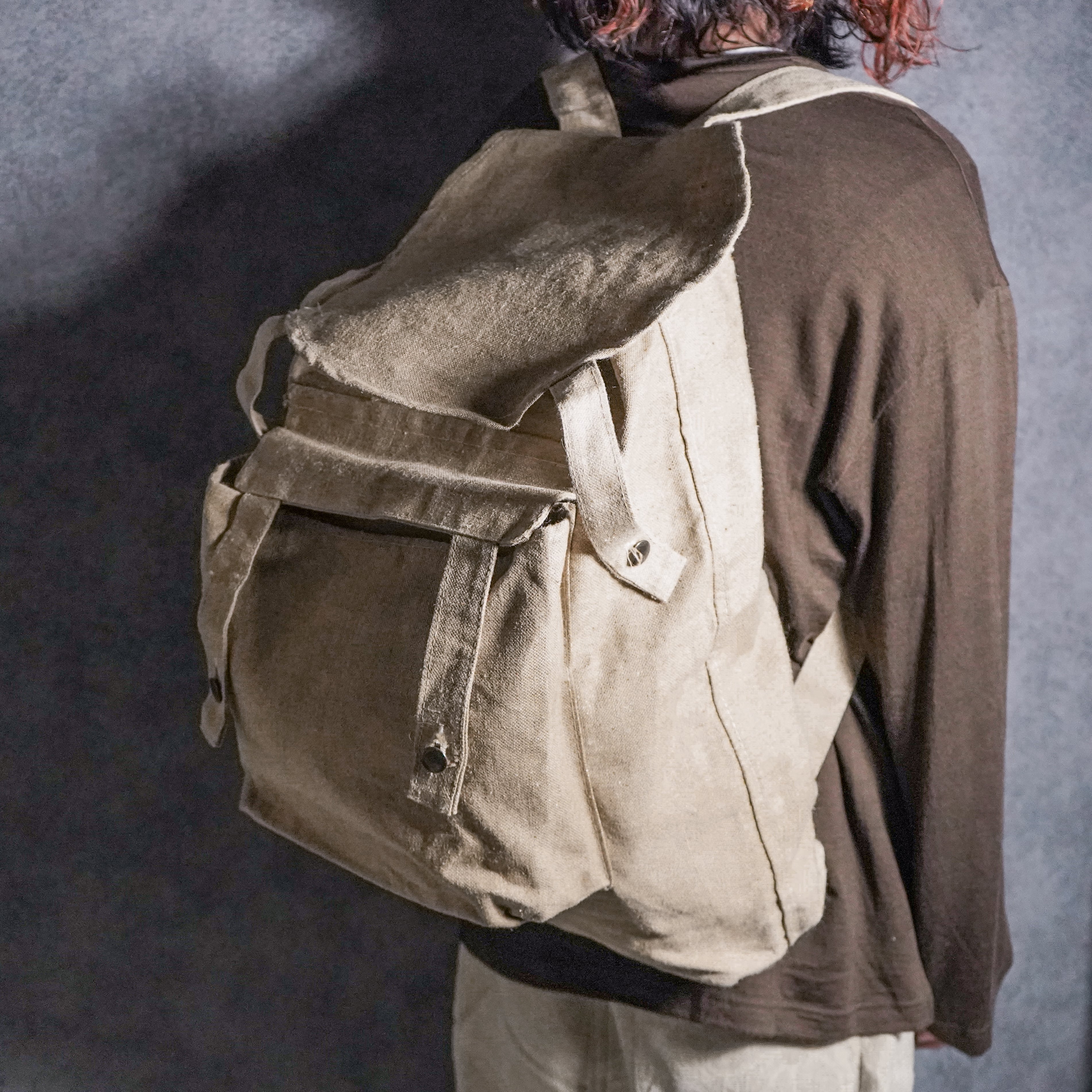 イタリア軍　イタリア海軍　実物　大容量　リネン　リュックサック　バックパック DEAD STOCK】Italian Army Linen Back Pack イタリア軍 リネン バック