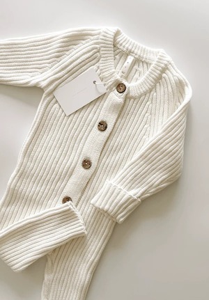 OAT /  Powder Ribbed Knit Playsuit (1-2y,2-3y)