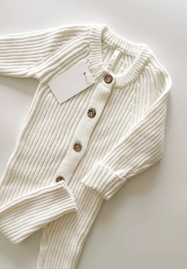 OAT /  Powder Ribbed Knit Playsuit (1-2y,2-3y)