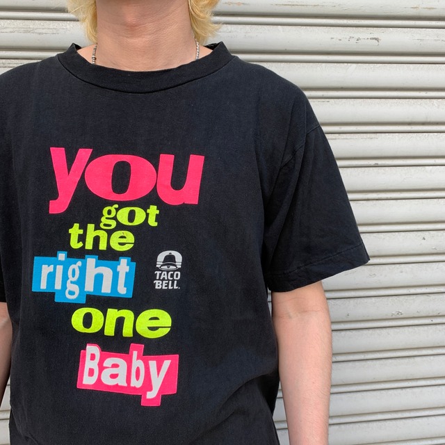 90s タコベル ペプシ 企業ロゴTシャツ 両面プリント ブラック L相当