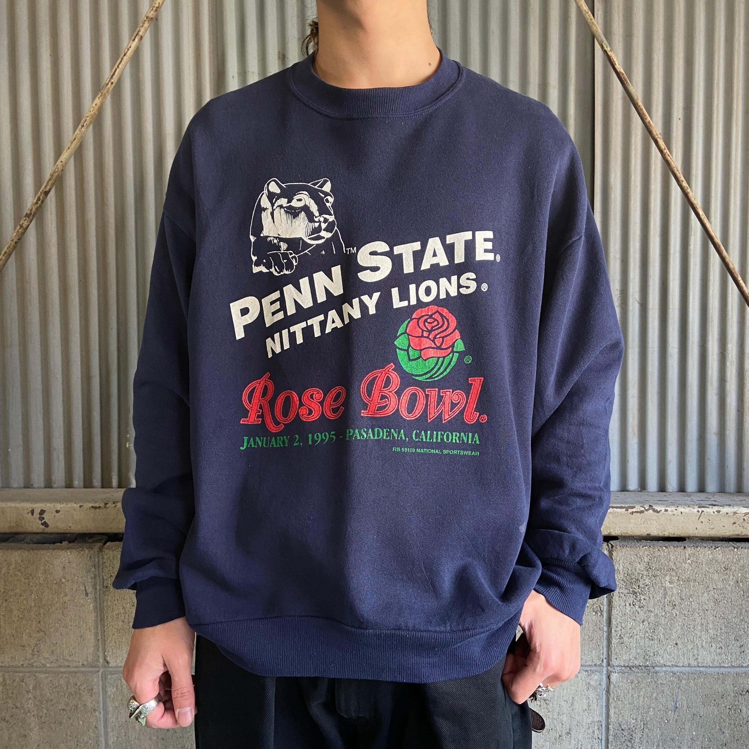 USA製 90年代 カレッジチーム プリント スウェット メンズL 古着 nittany lions 90S ビンテージ ヴィンテージ ネイビー 紺  トレーナー【スウェット】【SW20】【AN20】【CS2312-AL2】 | cave 古着屋【公式】古着通販サイト