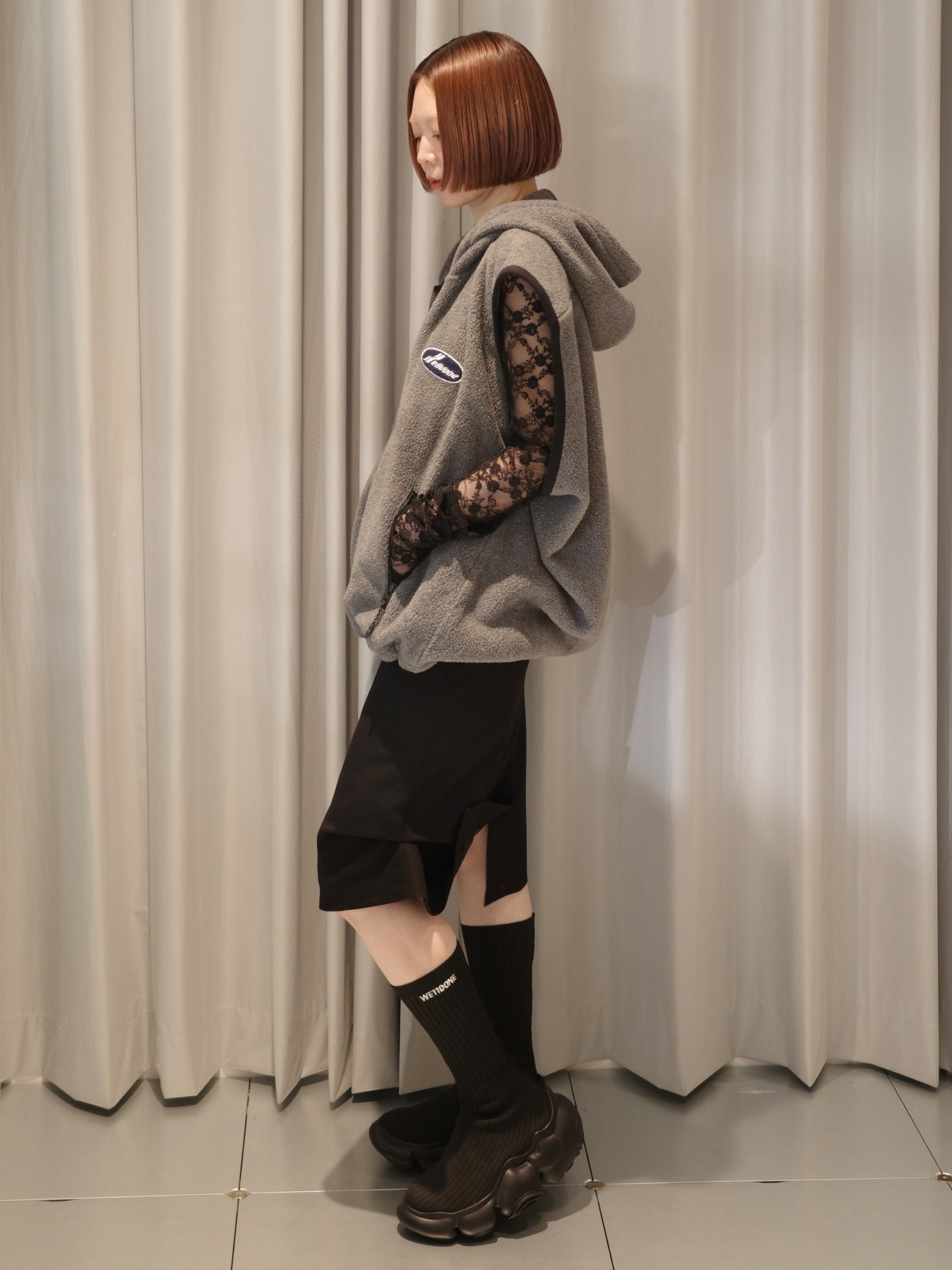 【26AW】WE11DONE ウェルダン / ベスト /   HOODED STRING FLEECE VEST - 3