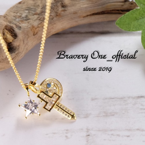 【Bravery One】Smile charm Necklace（Star sword）