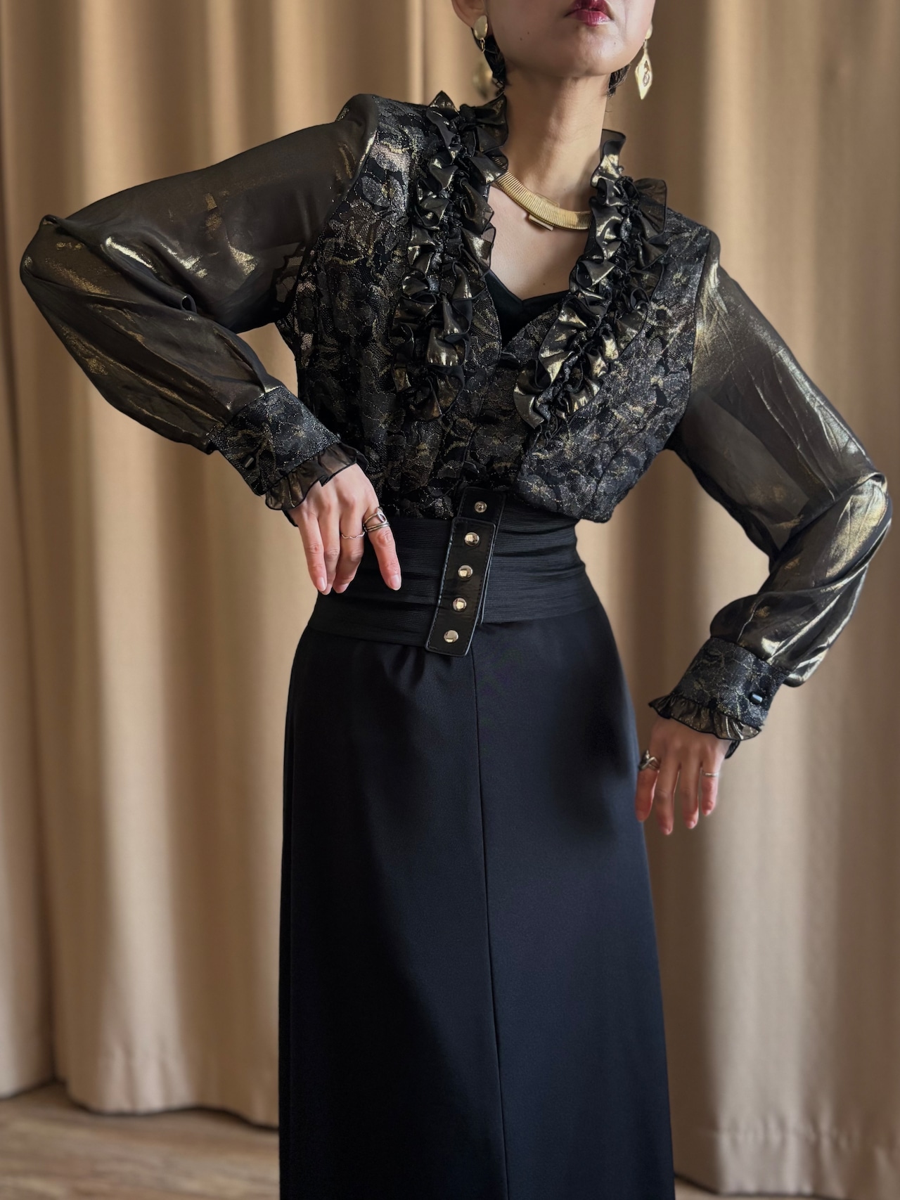 floral lace luxury sheer tops-5146-2