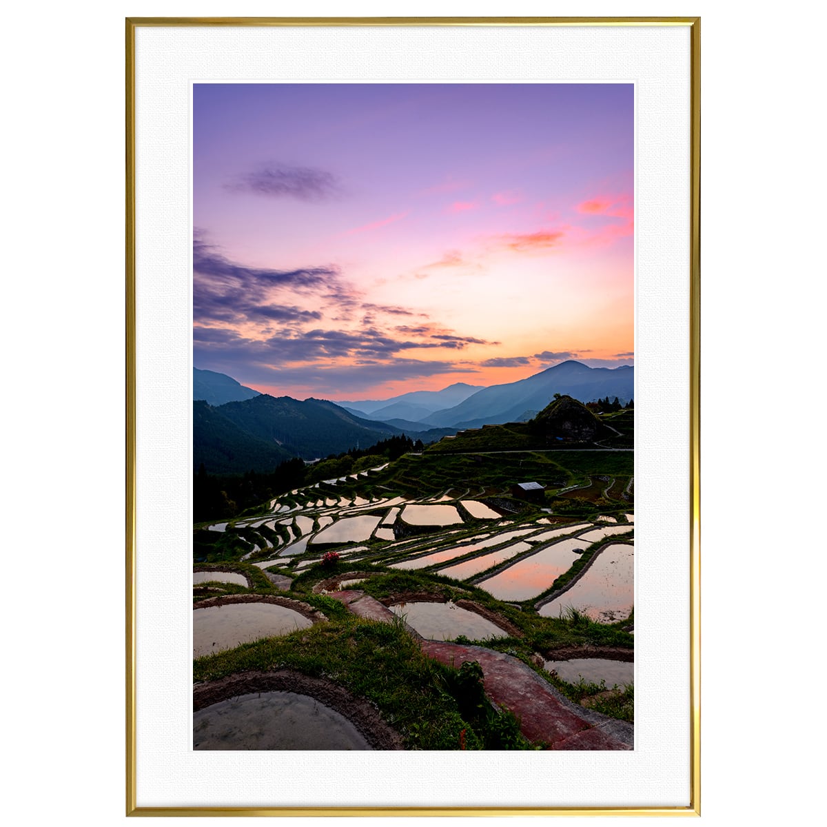 日本写真 田園風景と青空 インテリア アートフォトポスター額装 AS3459