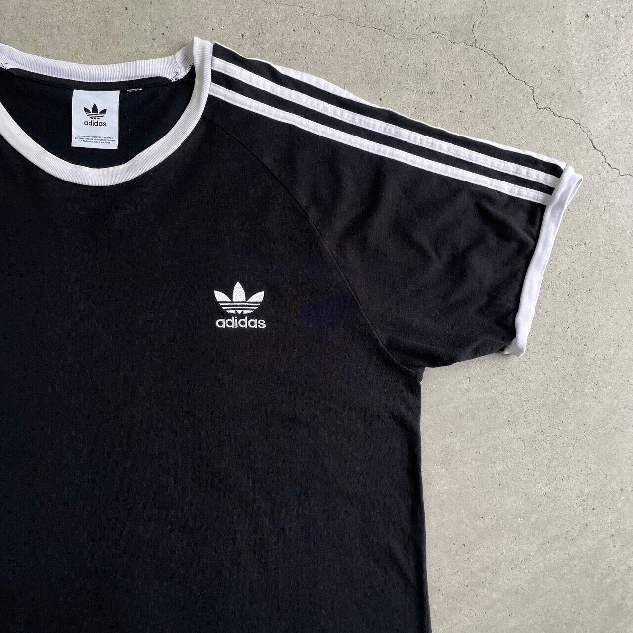 adidas アディダス トレフォイルロゴ ワンポイントロゴ 刺繍 リンガーT