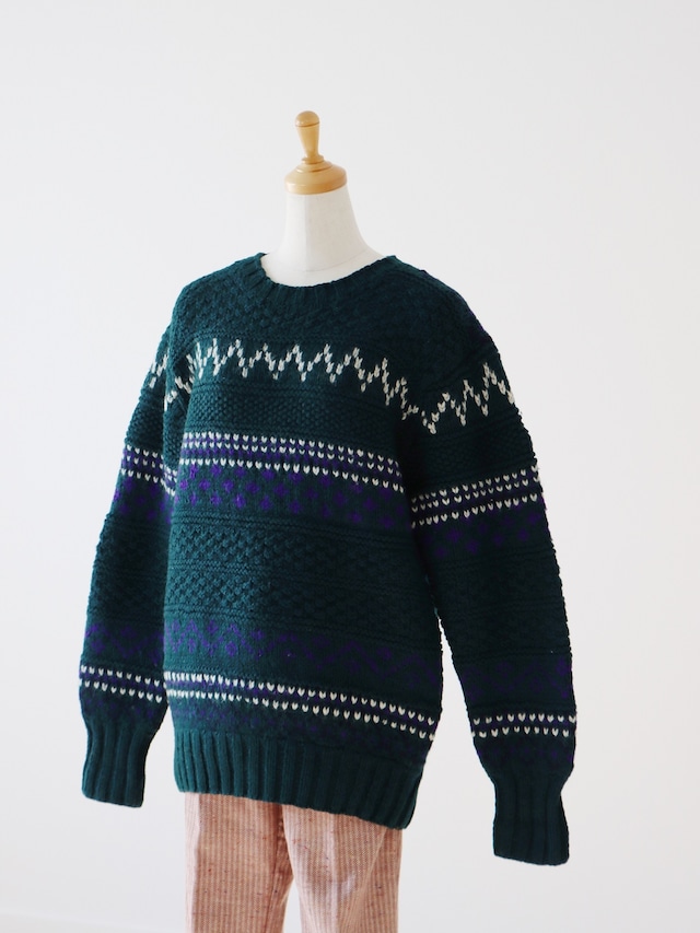 POLO Ralph Lauren hand knit Nordic Jacquard sweater(green)