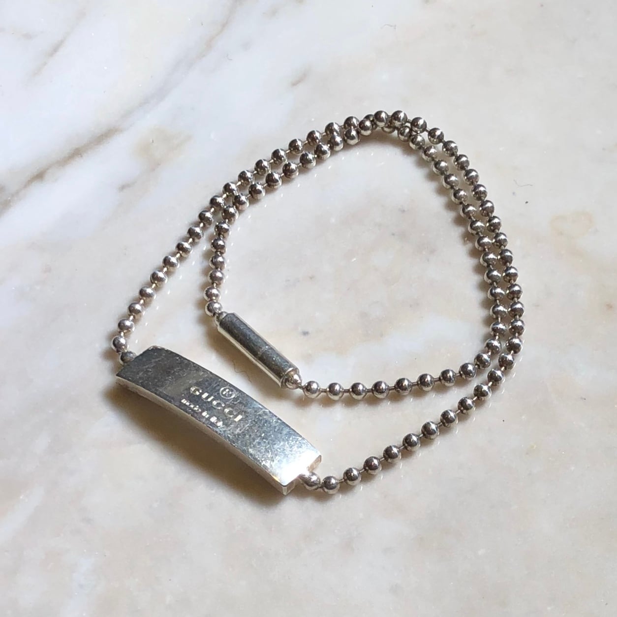 GUCCI silver ball chain double bracelet | NOIR ONLINE GUCCI silver ball chain double bracelet | NOIR ONLINE