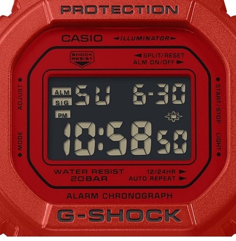 カシオ G-SHOCK DW-5600RRB-4JF ICONIC REDシリーズ デジタル 耐衝撃