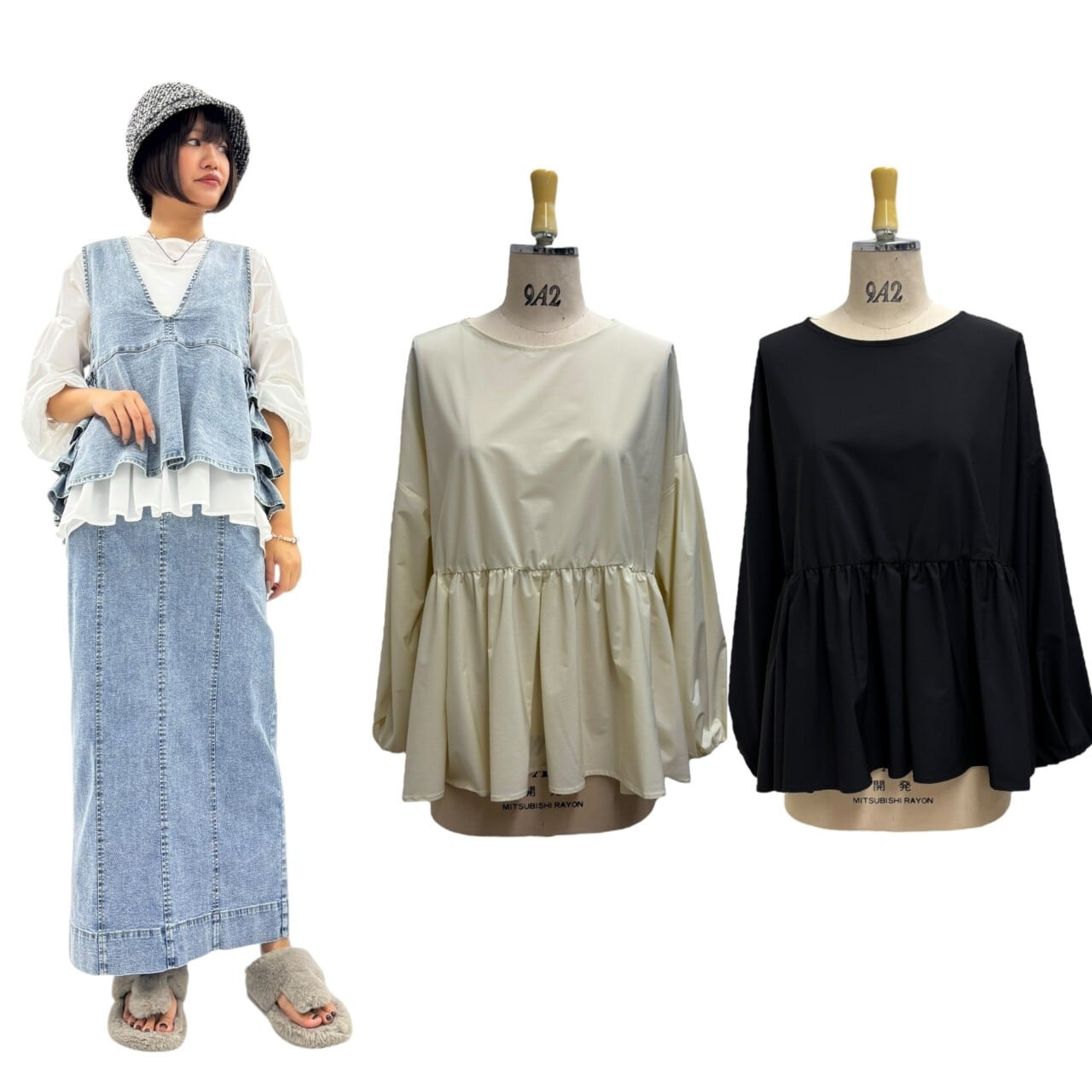 SALE【ayane】ポリ/レーヨン袖リブ3Dシャツ 854734 アヤン | red earth