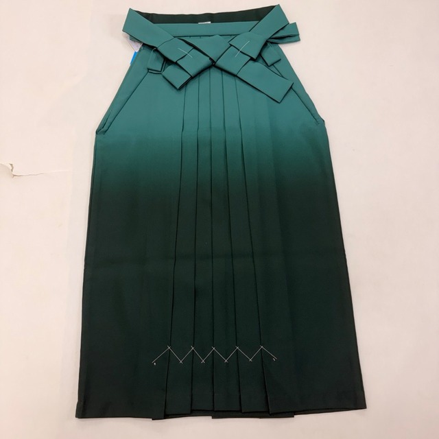 袴 M size 紐下丈91cm 行灯袴 卒業袴 女性用袴 緑 ぼかし 中古 5876