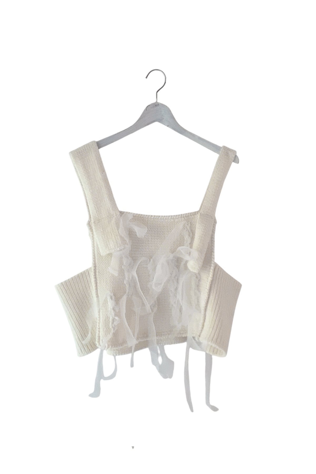 SQUARE RIBBON ORGANDY TEE / F2 | frankygrow concept shop