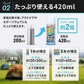 [アクティカ] アウトドア 防水スプレー ギガバリア フッ素で強力撥水 大容量420ml キャンプ テント コート スキーウェア スノボウェア 傘 防汚 撥油 クリア 1本