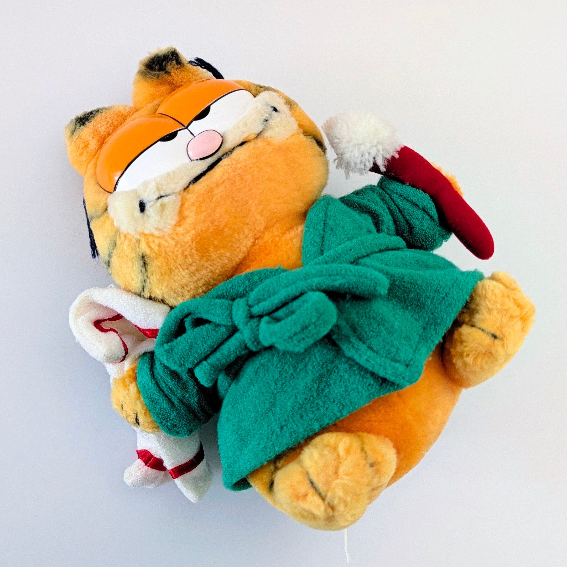 ☆ VINTAGE 1980年代初期 ☆【 Garfield ( ガーフィールド ) 】『 Zzz... オヤスミ歯磨きガーフィールド 』ぬいぐるみ プラッシュ plush 1980年代年製 〚アメリカン雑貨 アメトイ〛