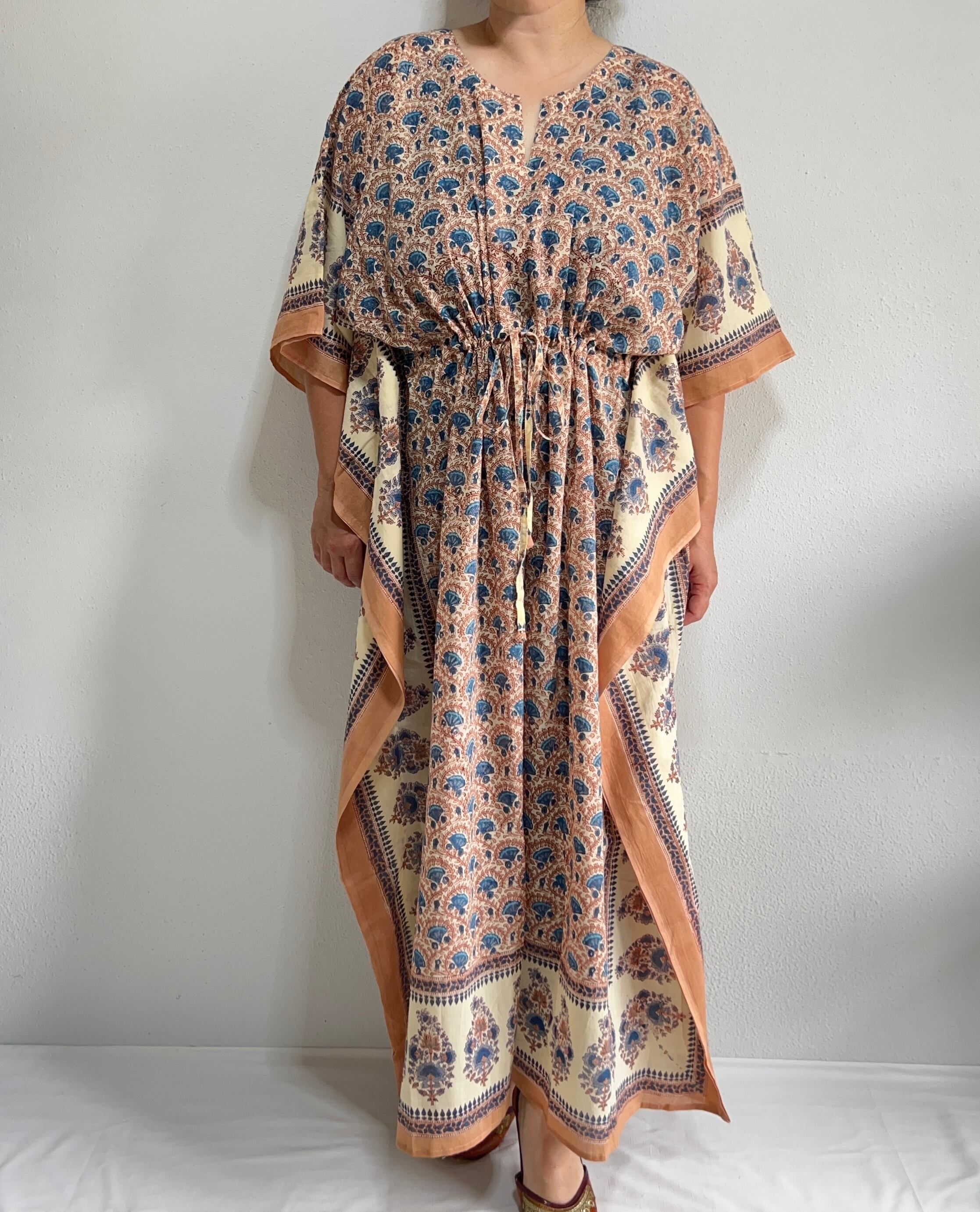 ANOKHI カフタンドレス マタニティーワンピースbrown rose-