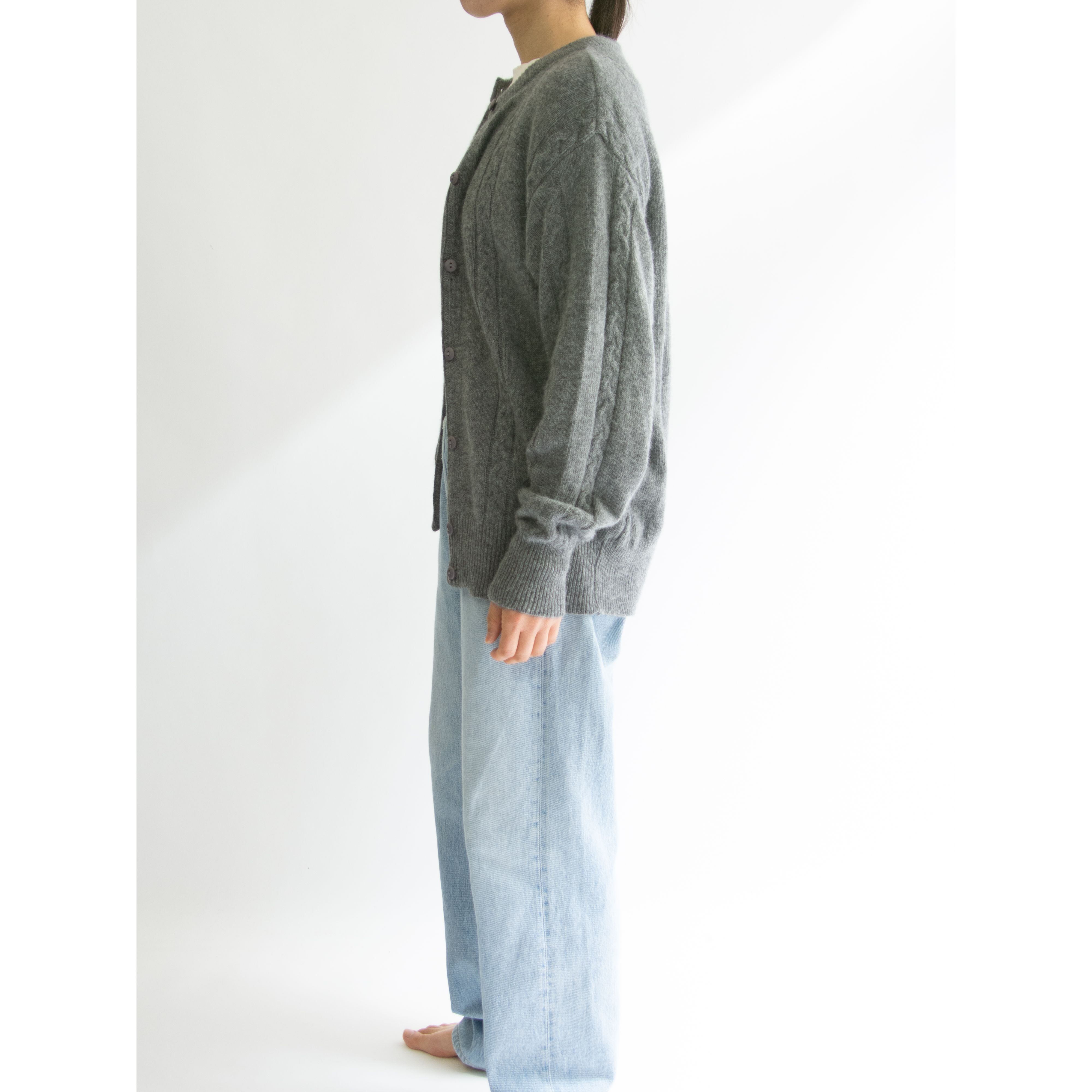 【imar】Made in Italy Wool-Angora-Nylon Cable Knit Cardigan（イタリア製 ウールアンゴラナイロン ケーブルニットカーディガン セーター）