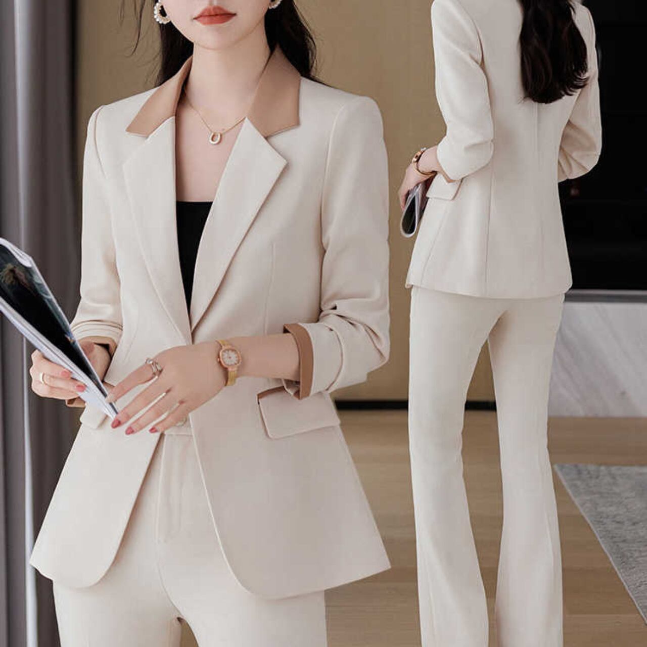 バイカラージャケットパンツセット U0015