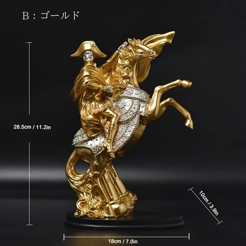 ナポレオン 騎馬像 オブジェ シルバー 彫像 ヴィンテージ調 ナポレオン 騎馬像 オブジェ シルバー ゴールド 彫像