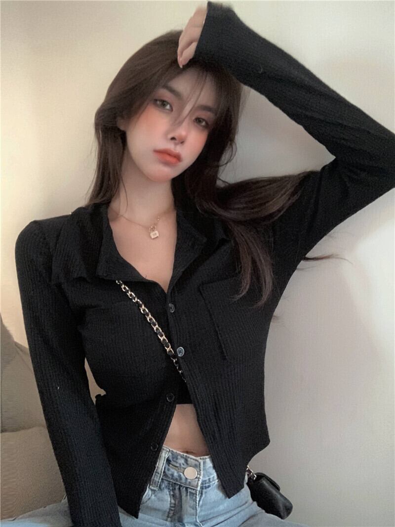 ニットカーディガンジャケット レディースサマー薄手スタイルスリムブラックトップス ロング 夏物 ブラックストロベリース73797896092