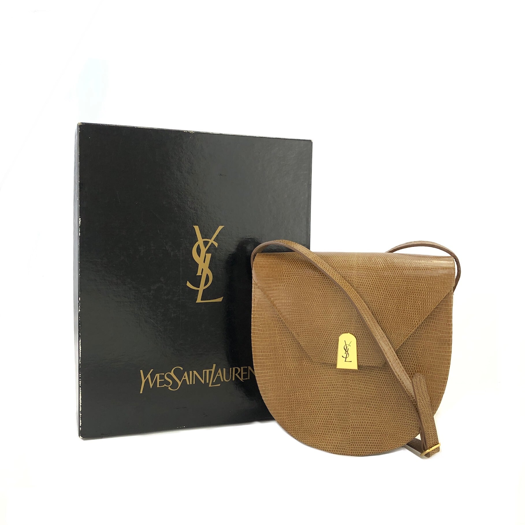 YSL イヴサンローラン リザード パッチワーク レザー ショルダーバッグ Yves Saint Laurent イヴ・サンローラン YSL リザード レザー