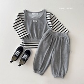 韓国子供服 / 26Autumn / 〖取寄〗DAILYBEBE / ベロアセットアップ / キッズ服 / ジュニア服 / 秋服 *XS~JL*