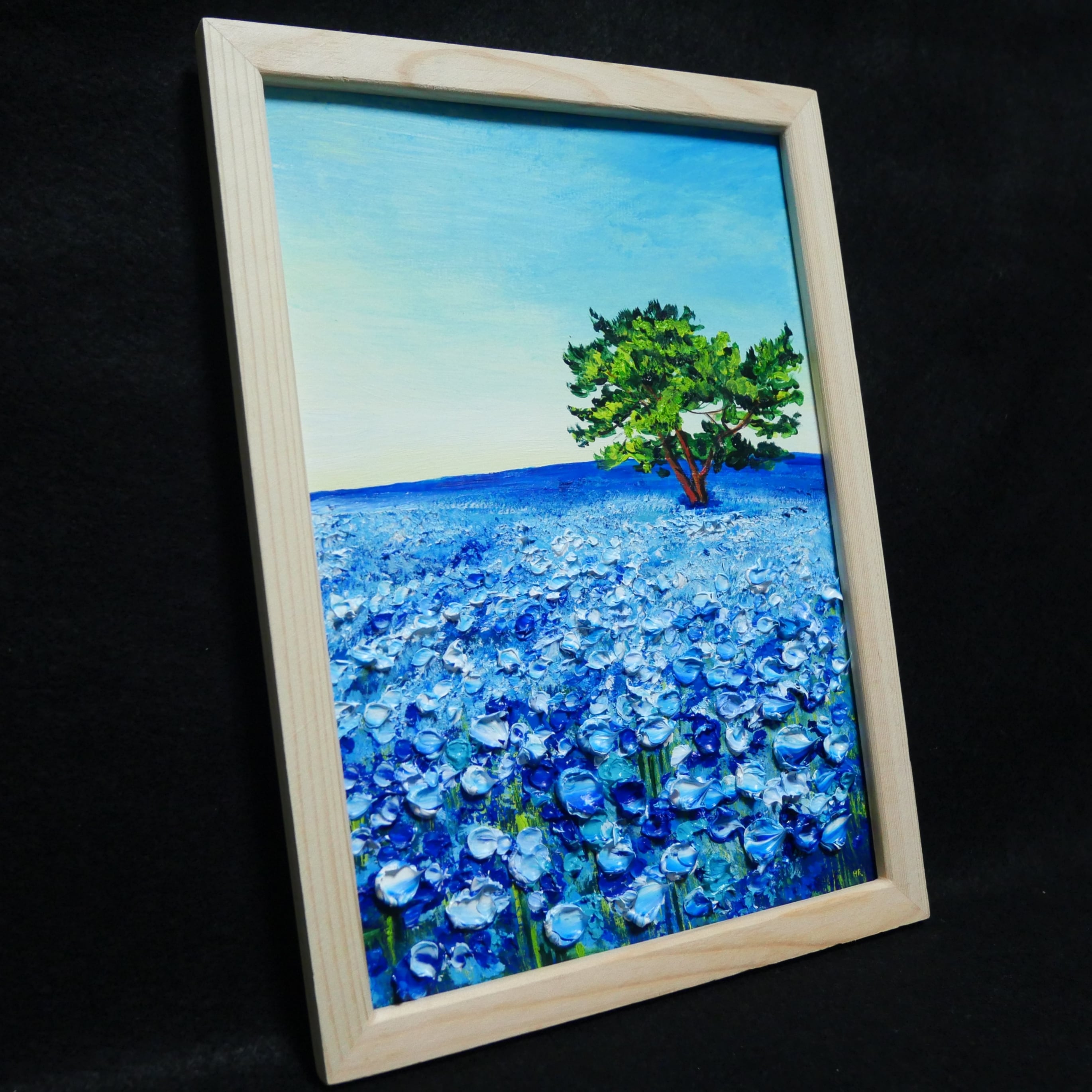 油絵 油彩 油彩画 絵 絵画【朝のネモフィラの丘】 | Pay ID 油絵 油彩 油彩画 絵 絵画【朝のネモフィラの丘】 | Pay ID