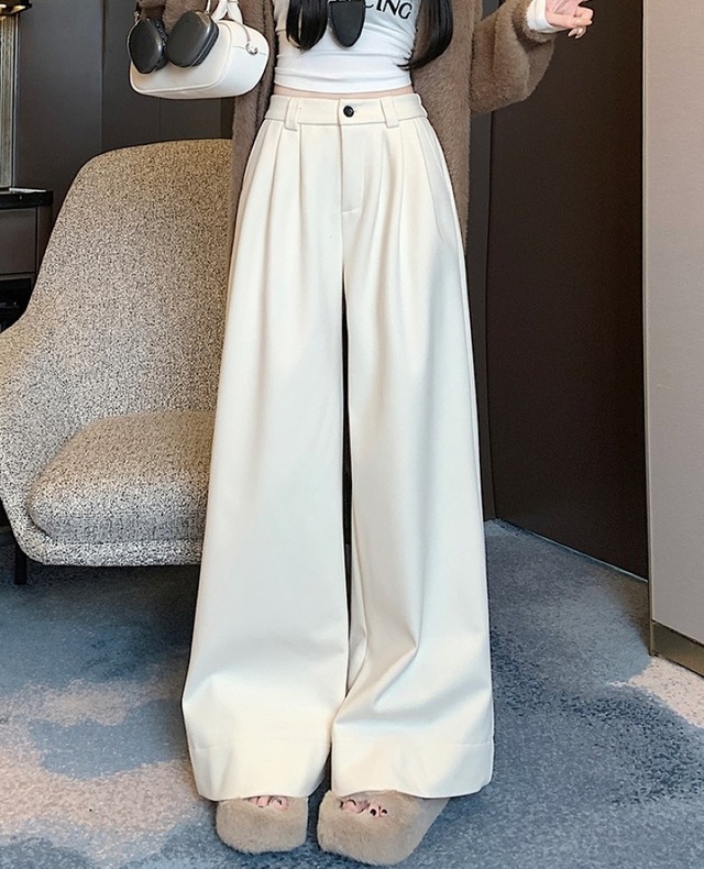 ワイドパンツ レディース タックパンツ ガウチョパンツ タックワイドパンツ ボトムス ハイウエスト ウエストゴム  シンプル カジュアル おしゃれ 春 秋 冬  お出かけ 休日 旅行 普段使い 韓国系 スタイル 体系カバー 送料無料 S M L XL 2XL 3XL ゆったり サイズ ブラック ブラウン アプリコット