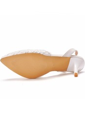 【0296】Floral Lace Pointed Heel Pumps Shoes