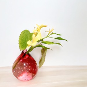 SHIZUKU Glass Vase Pink 雫花器 ピンク S