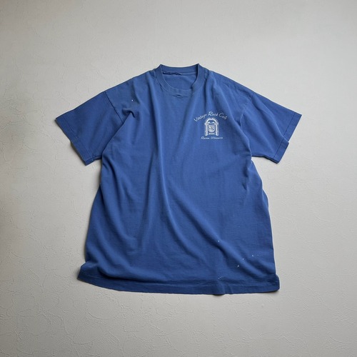90s Vintage Rock Cafe　フェード　Tシャツ　ブルーグレー 古着
