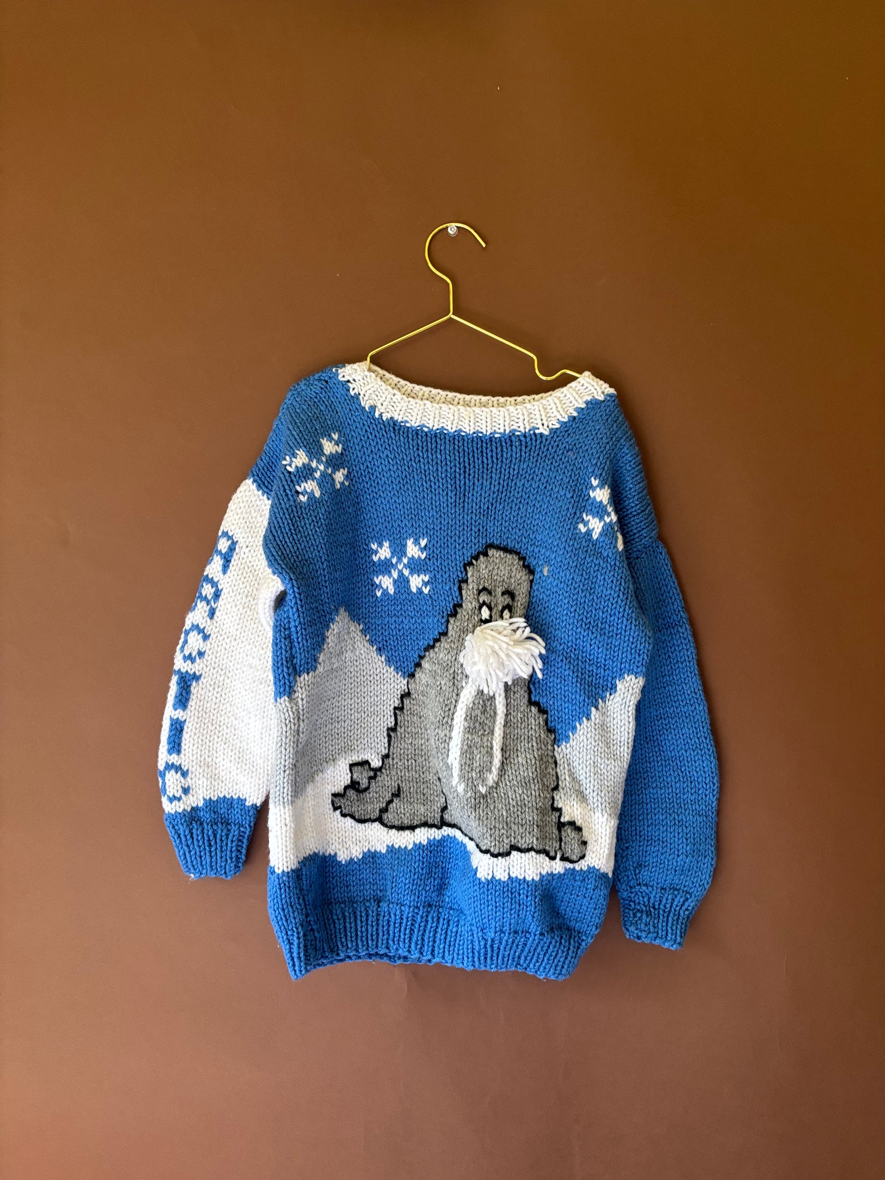【KIDS vintage】 Alaskan fur seal sweater. about 6-7y