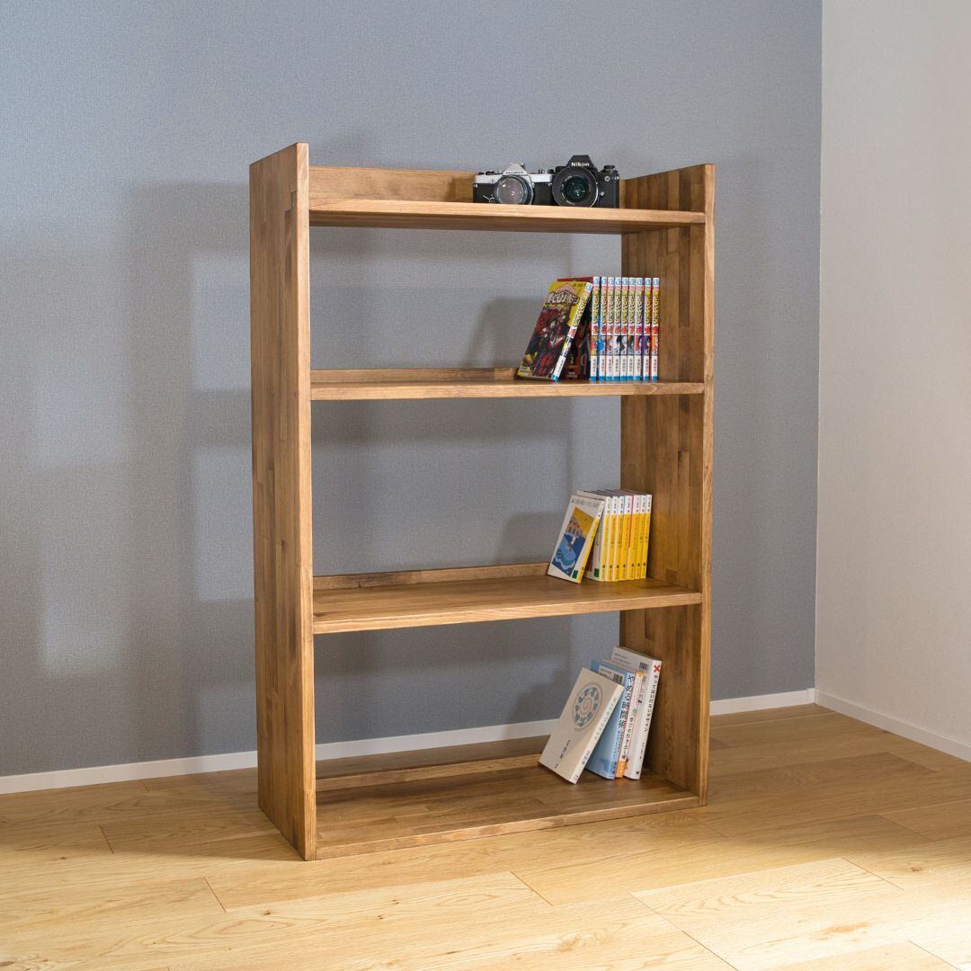 上部収納付き本棚 4段 高さ107cm幅70cm 奥行き30cm