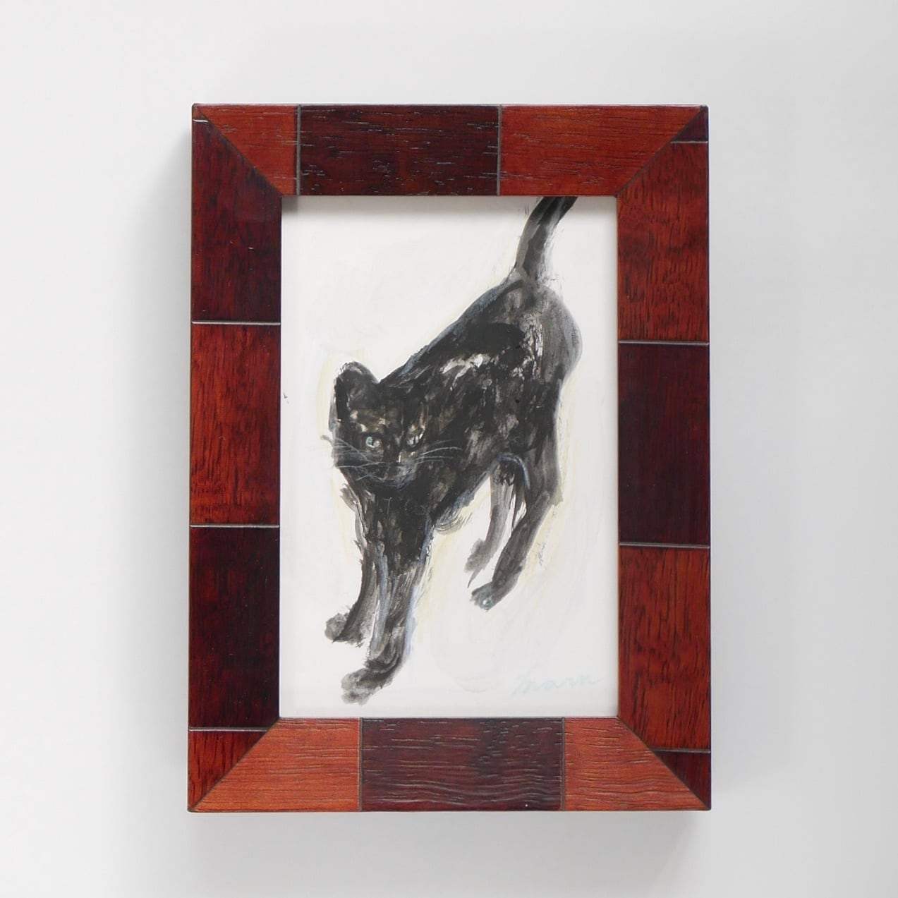 ネコノエ3 アクリル画 送料無料 「猫の絵no.57」 原画 フレーム付き アクリル画